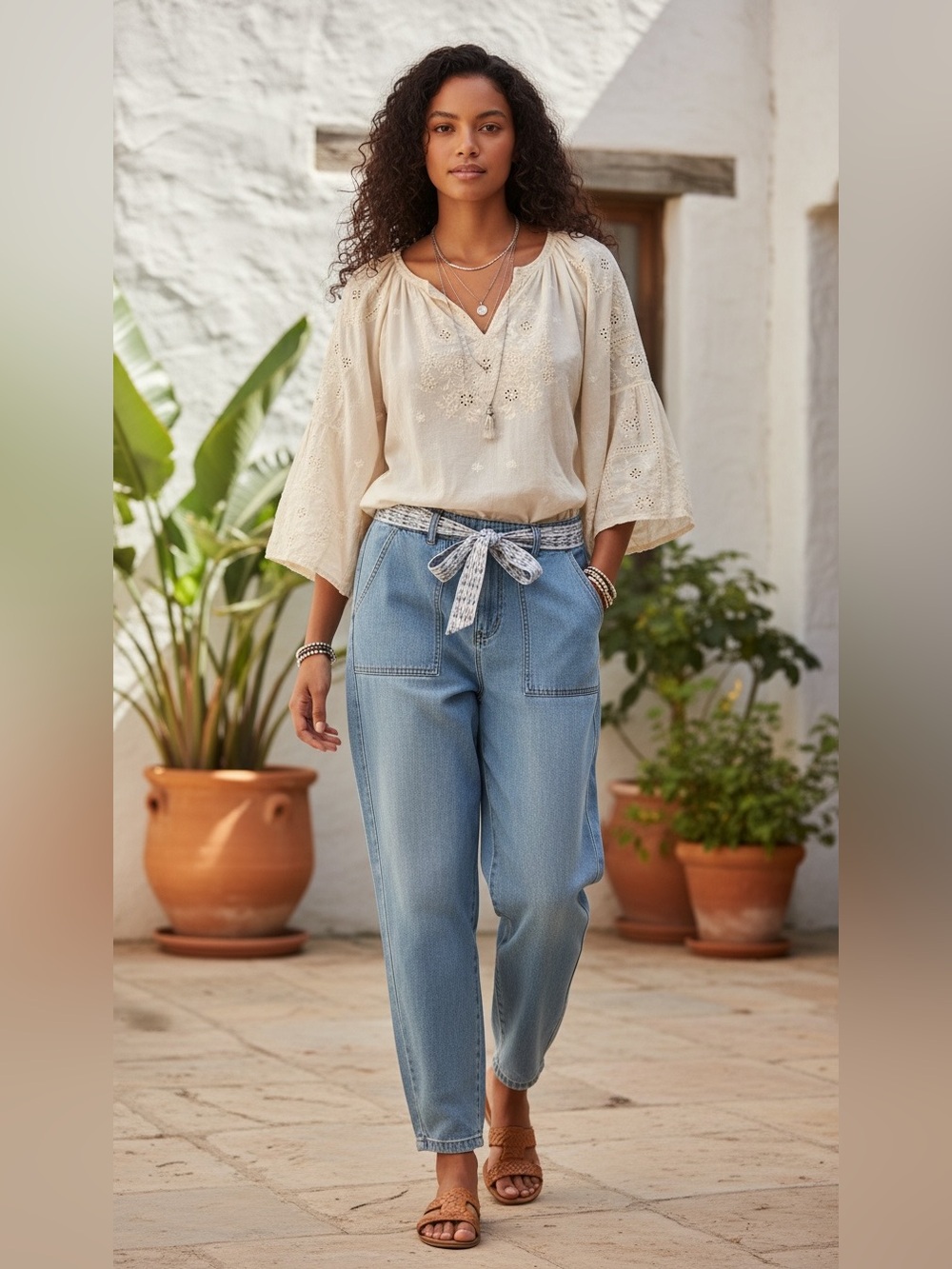 Rebecca Taylor Blue Chambbray Belted Tapered Leg Pants NWT size 2 - Picture 7 of 14